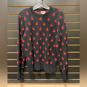 kate spade Black Sweater with Red Apple Pattern
